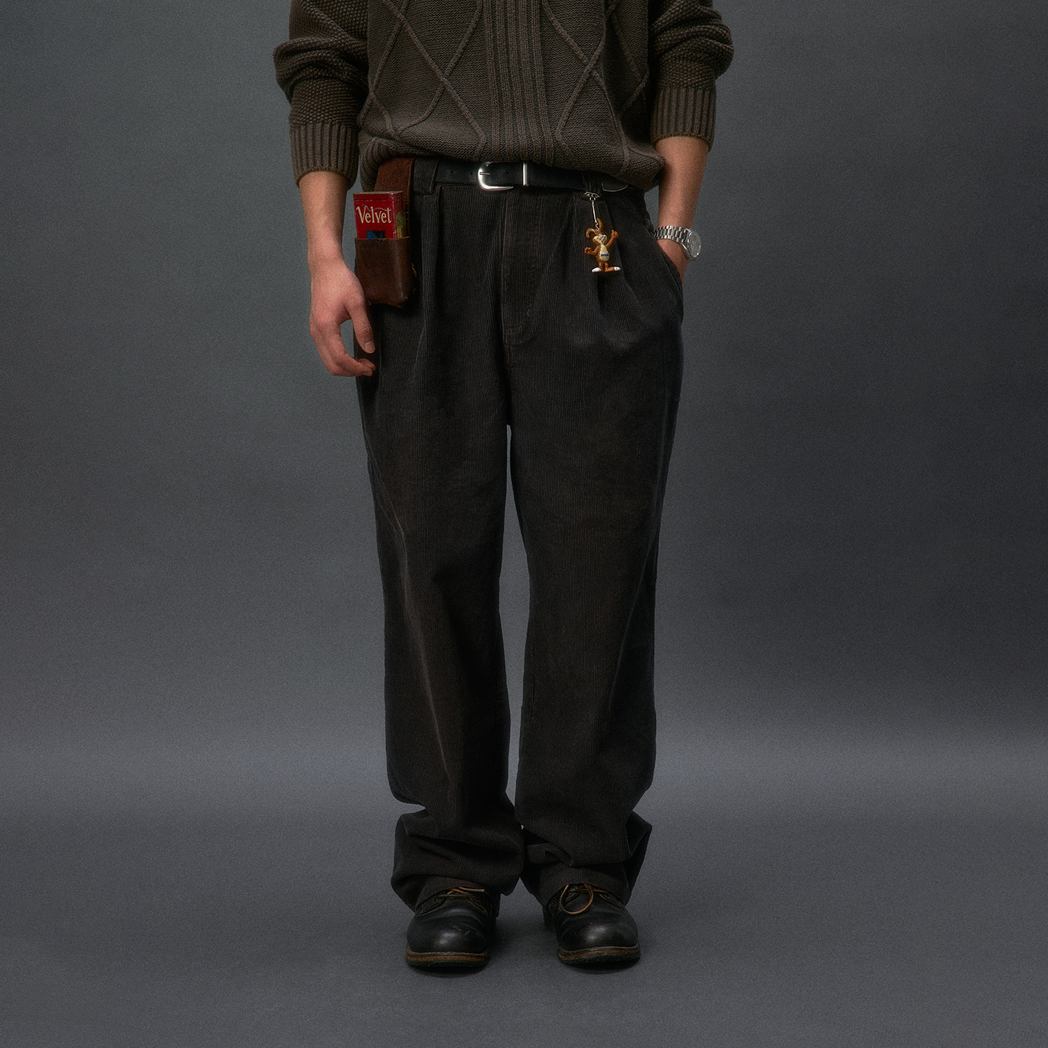 化学制品 书卷气灯芯绒直筒裤 P2_DGY_GRY_BLU_CORDUROYPANTS