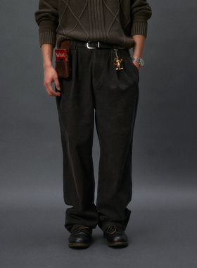 化学制品 书卷气灯芯绒直筒裤 P2_DGY_GRY_BLU_CORDUROYPANTS