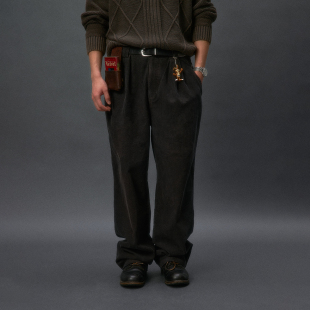 化学制品 P2_DGY_GRY_BLU_CORDUROYPANTS 书卷气灯芯绒直筒裤