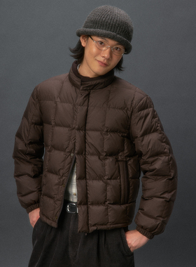 化学制品 短款基础方格羽绒服J6_BLK_BWN_DOWNJACKET