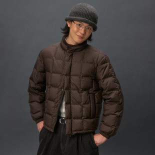 化学制品 短款基础方格羽绒服J6_BLK_BWN_DOWNJACKET