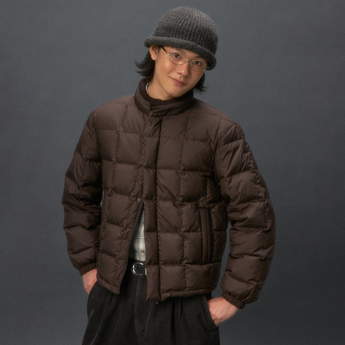 化学制品 短款基础方格羽绒服J6_BLK_BWN_DOWNJACKET