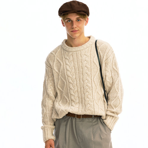 化学制品 三上健一的粗棒针领毛衣 K2_CRM_KNIT
