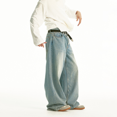 化学制品 街头小子的超宽松水洗牛仔裤 P11_BLU_JEANS
