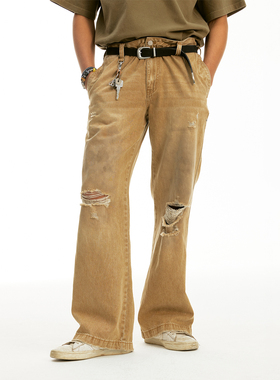 化学制品 中古感 破损做脏 卡其牛仔工作裤 P5 KHI CHINOS