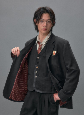化学制品 涉谷午夜 褪色暗纹西服 J15_BLK/GRN_TAILOREDJACKET