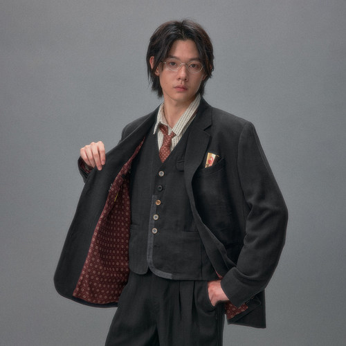 化学制品 涉谷午夜 褪色暗纹西服 J15_BLK/GRN_TAILOREDJACKET