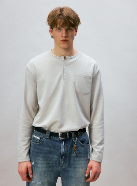 化学制品 皮特的亨利领华夫格T恤  T4_GRY_LONGSLEEVES_250G