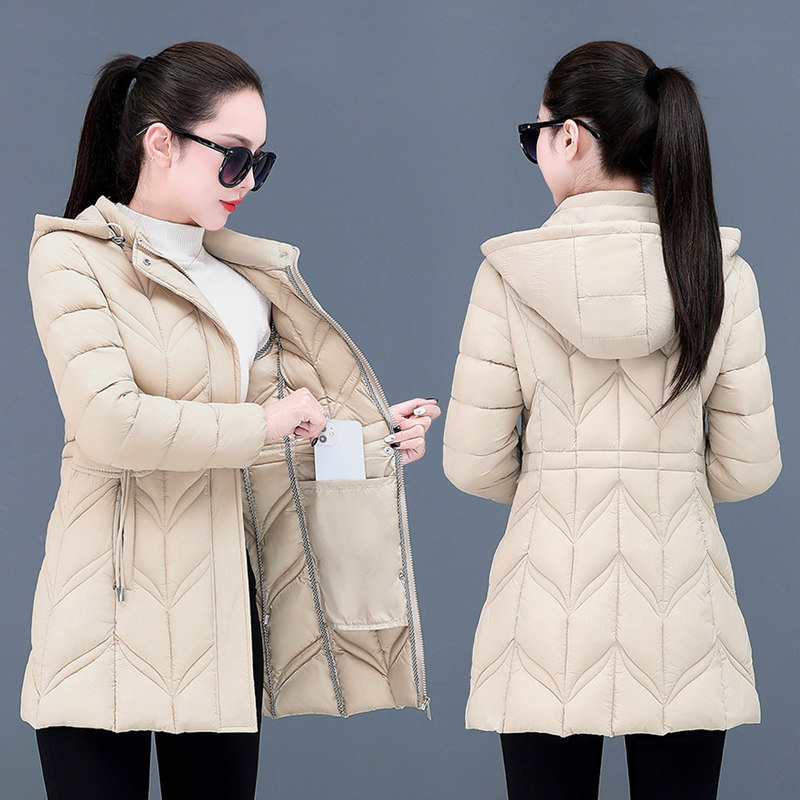 2025新款中长款修身显瘦棉衣