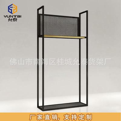 服装店双层落地式衣服展示架组合 简约男女装陈列货架 铁艺服装架