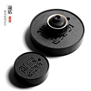 588陶瓷石制茶盘小茶盘干泡盘迷你储水式托盘茶海台功夫茶具
