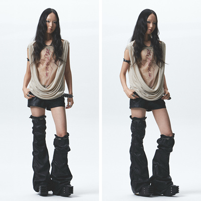 NONAME SPACE重工软皮短裤腿套套装（赠腿套的皮带）