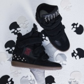 牛皮拼接刺绣铆钉坡跟运动鞋 NONAME SPACE男女同款