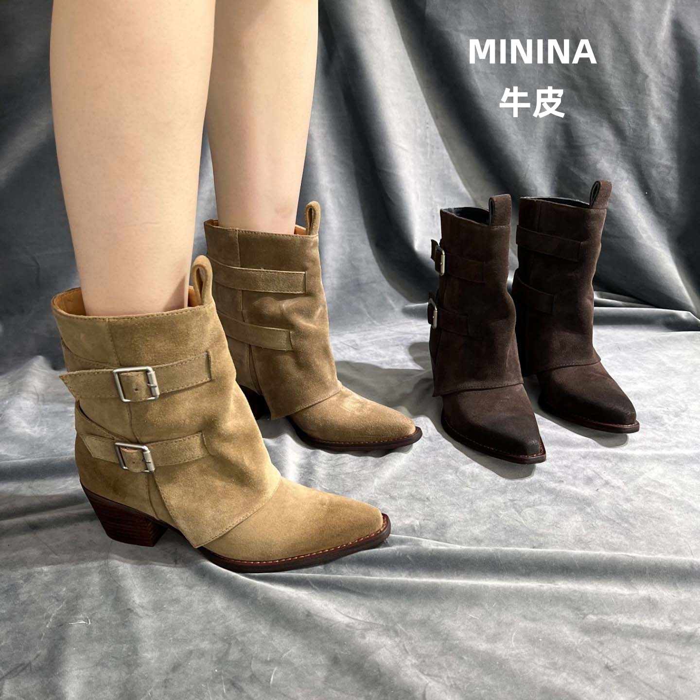 纯皮短靴舒适软底广州高端鞋