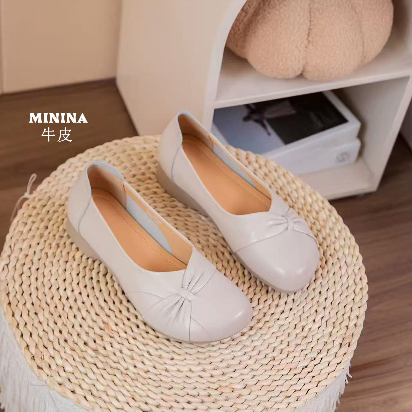 头层牛皮豆豆蛋卷瓢鞋女巨舒服软底折叠妈妈鞋不累脚广州船鞋单鞋