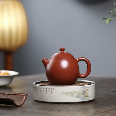 宜兴小容量紫砂壶原矿大红袍泥小品纯手工龙蛋壶家用茶壶150cc