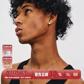 BURNIN 小火苗s925通体银锆石耳钉高级感潮流个性 欧美痞帅耳饰