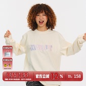 BURNIN 火焰横排logo贴布绣长袖 T恤男秋冬休闲宽松圆领上衣百搭潮