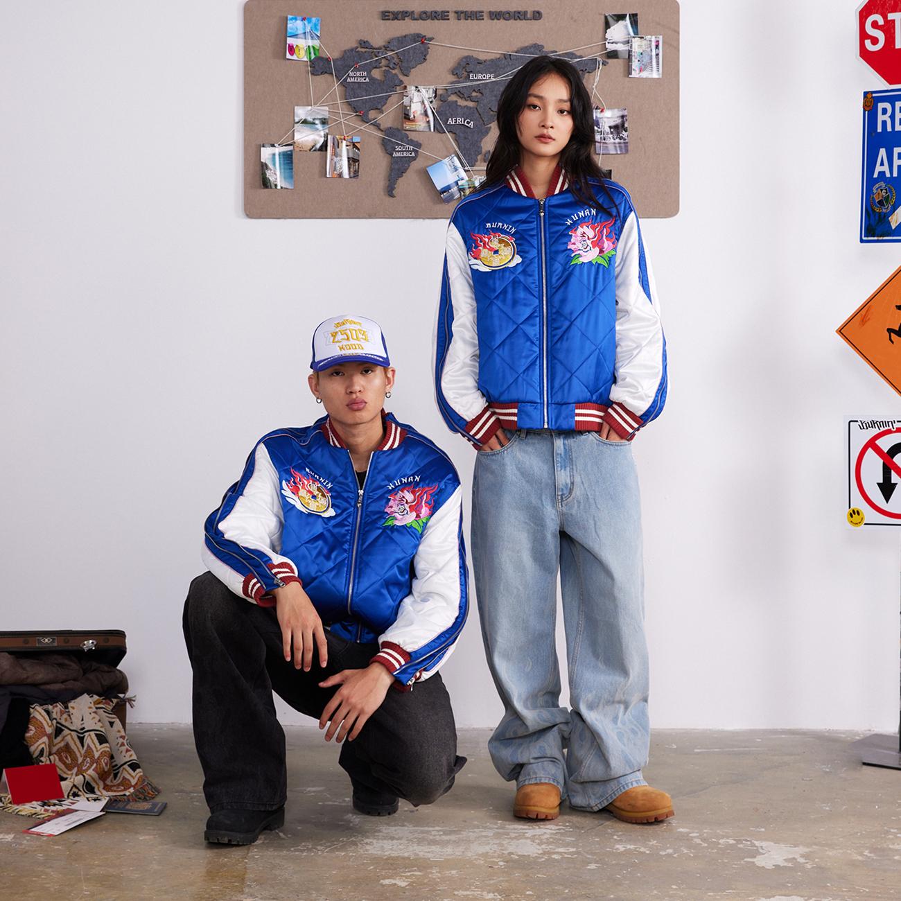 【种地吧鹭卓同款】BURNIN*横须贺夹克外套男夹棉棒球服百搭上衣