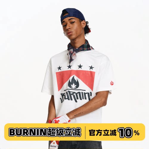 万宝路方片logo短袖男夏季