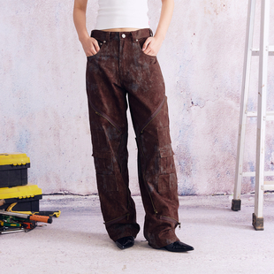 BURNIN*「为人民博宁」3D打印铁锈解构刀锋裤男宽松直筒休闲裤潮