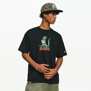 BURNIN*暴怒霸王龙短袖男女搞怪美式宽松休闲潮流上衣T恤百搭夏季