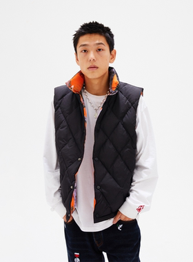 BURNIN *Realtree双面羽绒马甲冬季羽绒男士外穿轻薄坎肩马夹外套