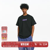 T恤男夏基础美式 BURNIN 火焰横排LOGO短袖 休闲宽松情侣上衣百搭潮