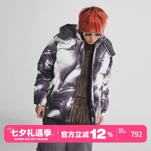 FLOW流动满幅印花羽绒服