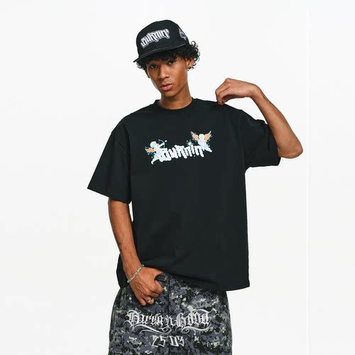 短袖T恤宽松圆领情侣上衣