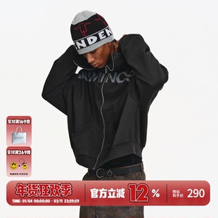 BURNIN*「BURNIN CSC」slogan拉链帽衫男美式街头宽松外套卫衣潮