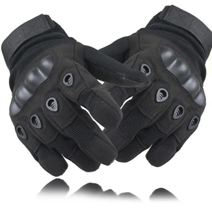 O记长指手套摩托车机车户外骑行战术手套超纤皮材质秋冬户外运动