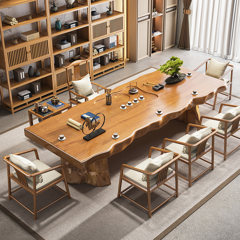 大板实木茶桌2025新款新中式原木泡茶台办公室整板喝茶桌椅组合