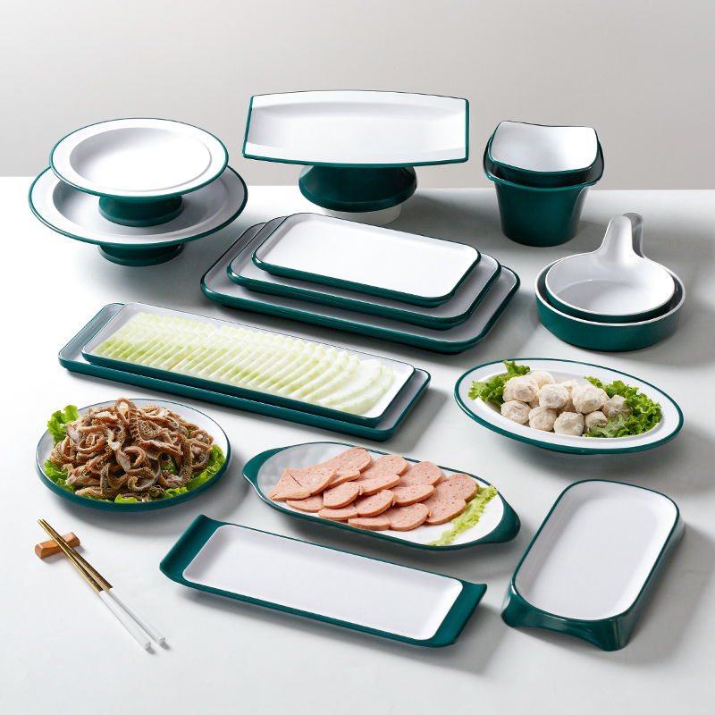 柏邦平盘密胺大众不规则纯色