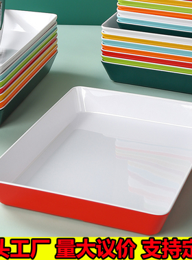 密胺仿瓷餐具自助餐摆菜盘子熟食卤菜鸭货专用柜子展示大盆子商用