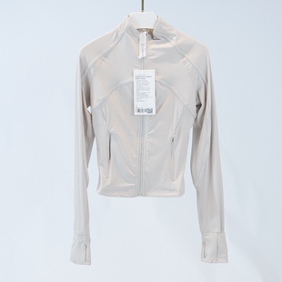 lu同款瑜伽服女士运动外套罗纹夹克立领透气锦纶高弹紧身慢跑修身