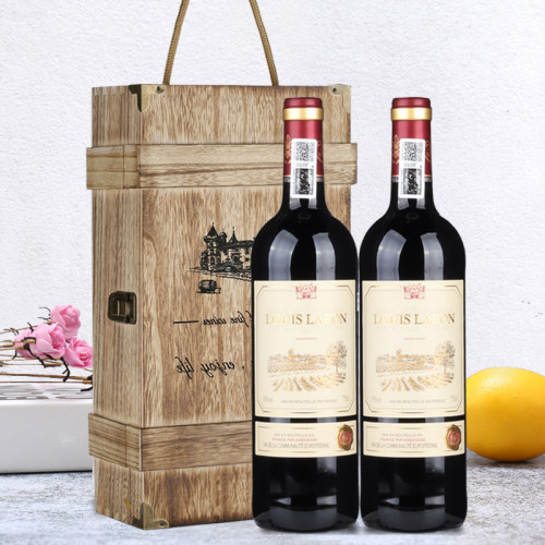 路易拉菲LOUISLAFON法国原瓶进口红酒干红葡萄酒2支礼盒装送礼 - 封面