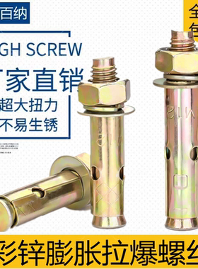 螺丝彩管拉爆螺丝膨胀螺栓膨胀外钉胀M12M14M16M18M20锌爆炸
