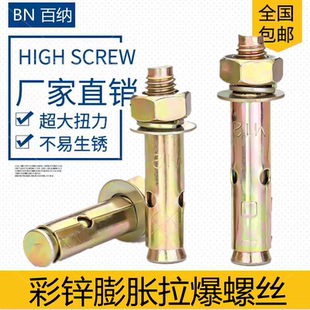 螺丝彩管拉爆螺丝膨胀螺栓膨胀外钉胀M12M14M16M18M20锌爆炸