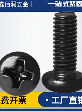 PM铁黑锌加硬十字圆头小螺丝盘头机螺钉M1M1.2M1.4M2M2.5M3M4mm