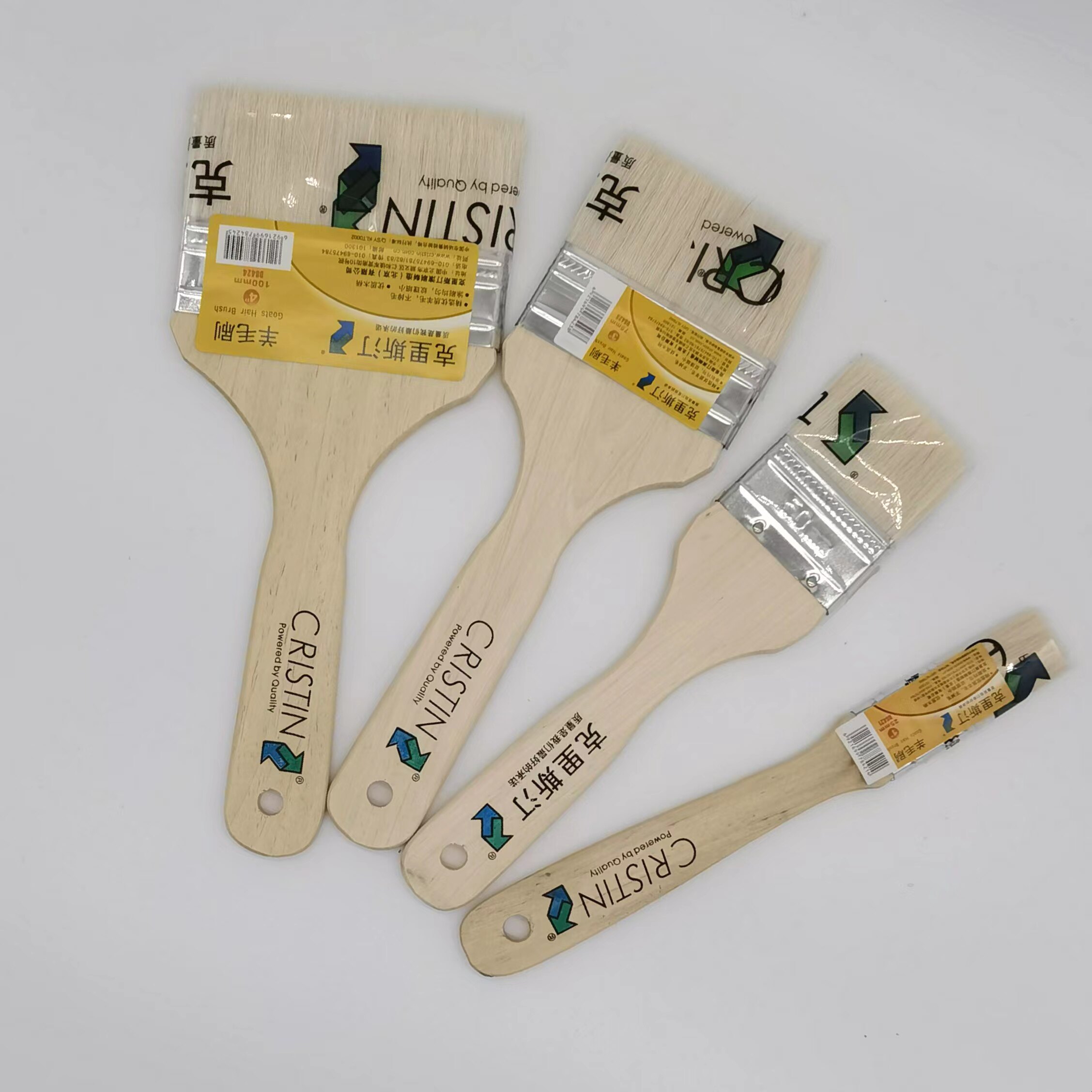 德国克里斯汀木柄4寸3寸羊毛刷子油漆刷乳胶漆工具细毛刷