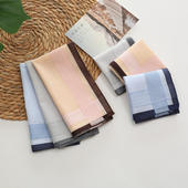 40cm男士 便携手巾 色织手绢夏季 色织纯棉老式 柔软舒适手帕全棉薄款