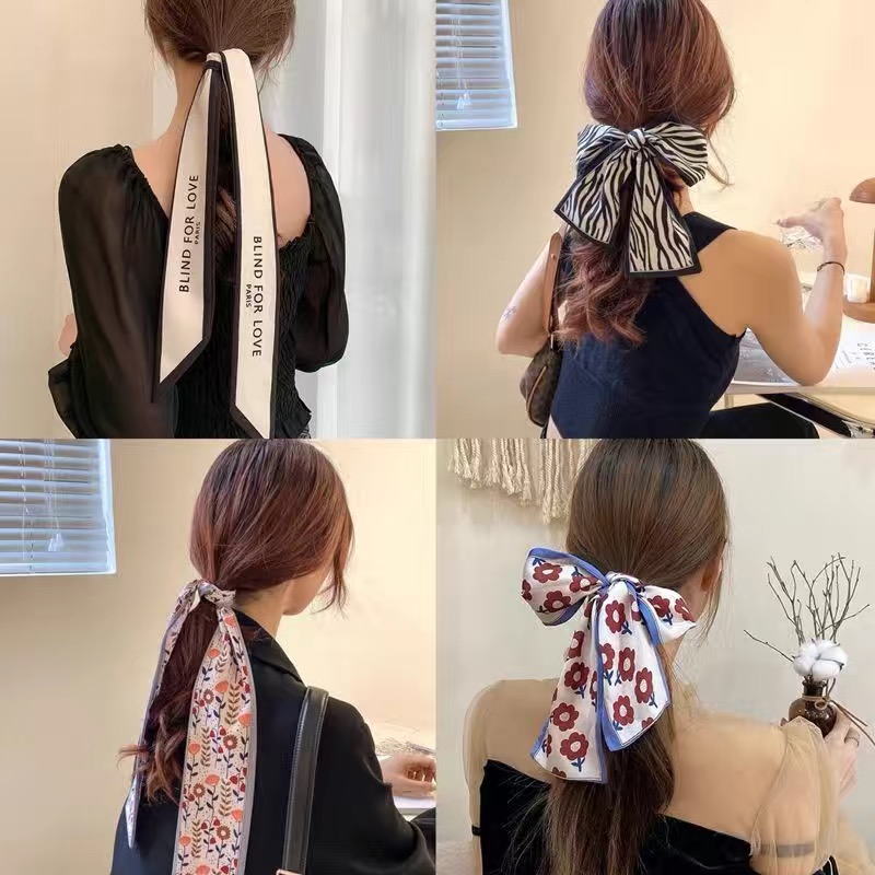 长条丝巾绑发带扎马尾蝴蝶结碎花飘带绑包包伴手礼小丝巾装饰物女