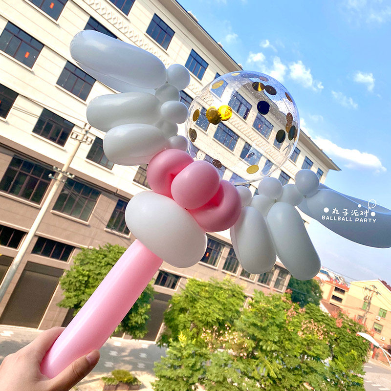 网红发光仙女棒长条造型气球套餐少女心魔法棒拍照道具创意礼物