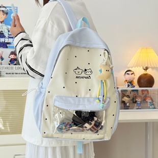 可爱学院日系书包小学生百搭少女透明双肩包追星食量痛包学生背包