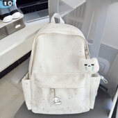 星星纹学院风新款 ins15英寸简约小清可爱新潮女大容量双肩包