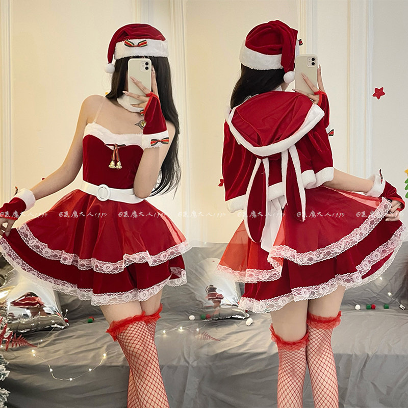 恶魔大人圣诞节小麋鹿氛围感日派对装扮cos舞台服睡裙套装制服女