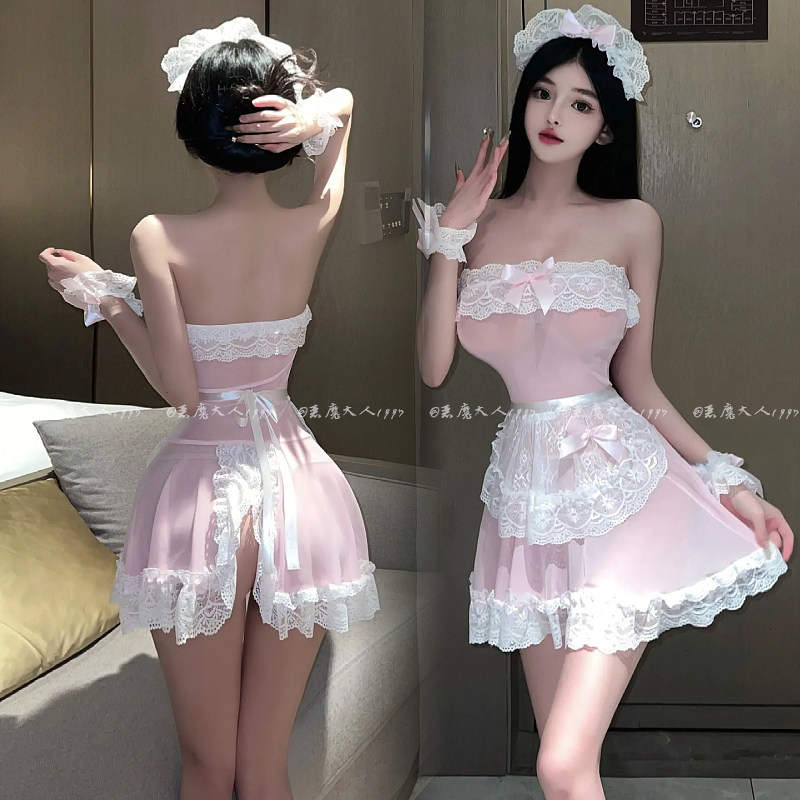 恶魔大人情趣性感网纱透视女仆女佣制服甜美风裹胸连衣裙睡衣内衣