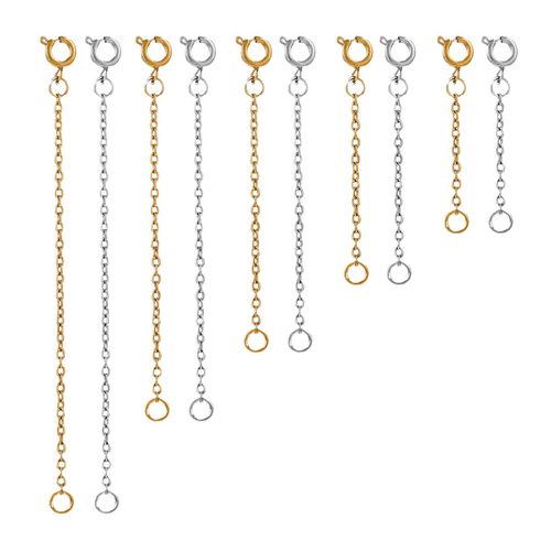 卉萱加长首饰链条钛钢镀18k金色手链项链弹簧扣延长链diy调节尾链