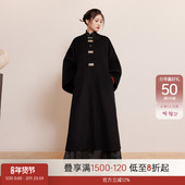 听旬滕王阁序秋冬汉服女改良原创国风双面呢纯羊毛大衣中长款 外套